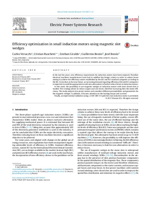 Efficiency optimization in small induction motors using magnetic .